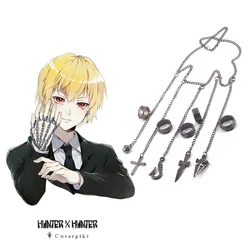 Hunter x Hunter Kurapika 5 Rings Chain Charms Bracelet Punk Hip Hop Vintage Cross Finger Chain Pendant For Women Men Jewelry