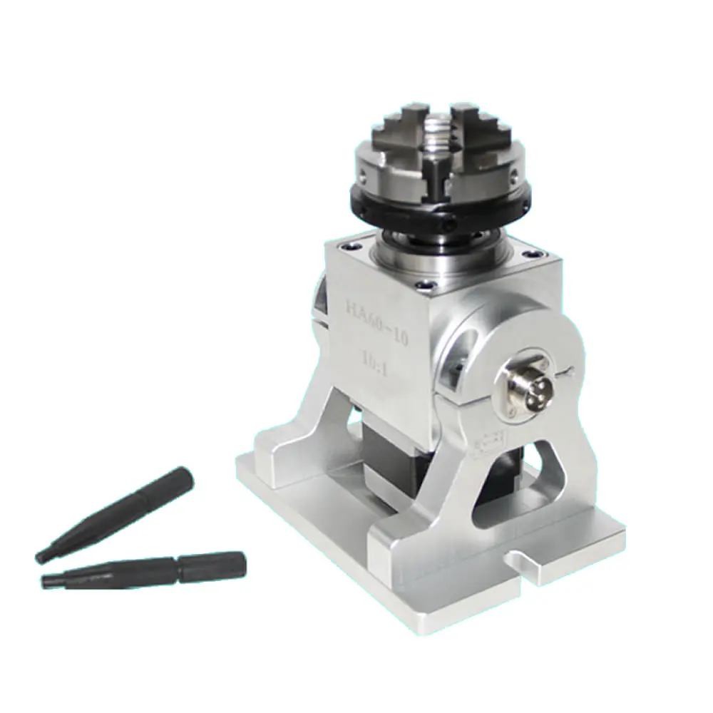 CNC Planetary Gear Rotary Axis 65mm 3 Jaw Chuck A Axis Speed Reducing Ratio 10:1 NEMA 23 Motor CNC Laser Marking Engraver Tools