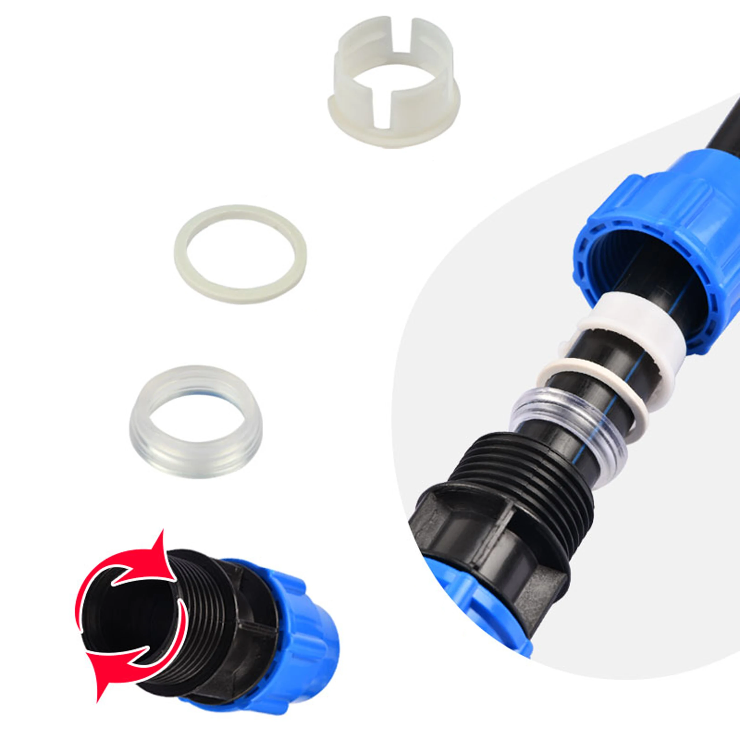 QUARKZMAN 2 Stück PVC Gerade Rohrverbinder, 63mm x 50mm Reduzierverbinder Reduzierstück Rohrverschraubung Rohrkupplung Adapter für Garten Bauernhof Bewässerung Wasserrohr Armaturen, Grau