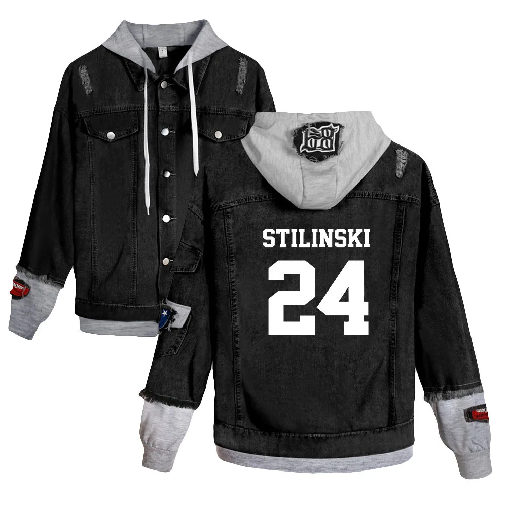 

Teen Wolf Stilinski 24 LAHEY 14 MCCALL 11 DUNBAR 9 print jacket autumn winter Men/Women Street clothes Denim Hooded denim jacket