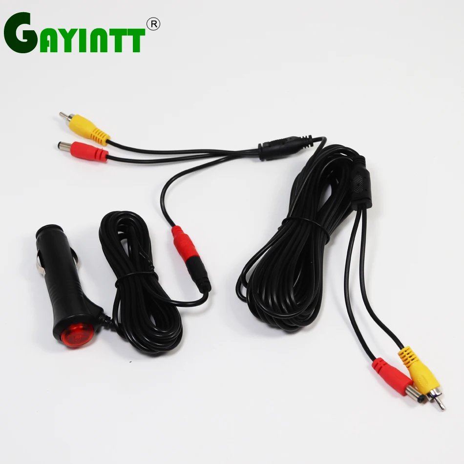 

GAYINTT Easy Install 7 Meters Car Cigarette lighter RCA Video Power Cable For Rear View Camera Connect Car Monitor