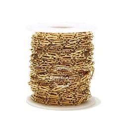 1 Meter Stainless Steel Gold Rolo Cable Chains 4MM Flat Wire Chic 3:1 Chain Fit for DIY Jewelry Making Supplies Wholesale Bulk