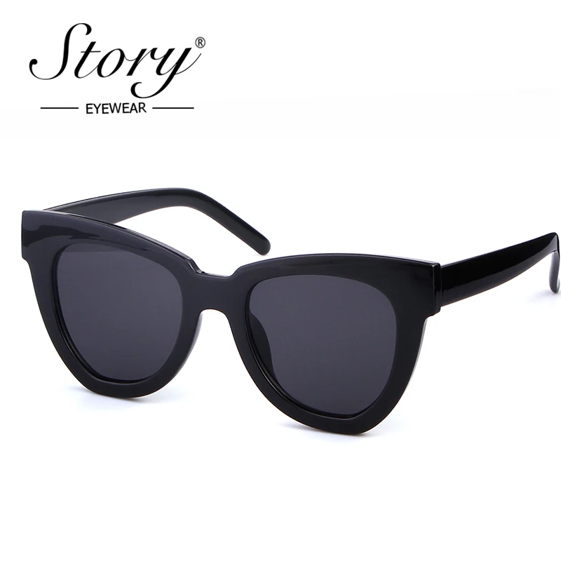 STORY 2019 Vintage Retro Cat Eye Sunglasses Brand Designer Sexy Leopard Big Frame Oceans Sun Glasses Cateye Shades For Femal