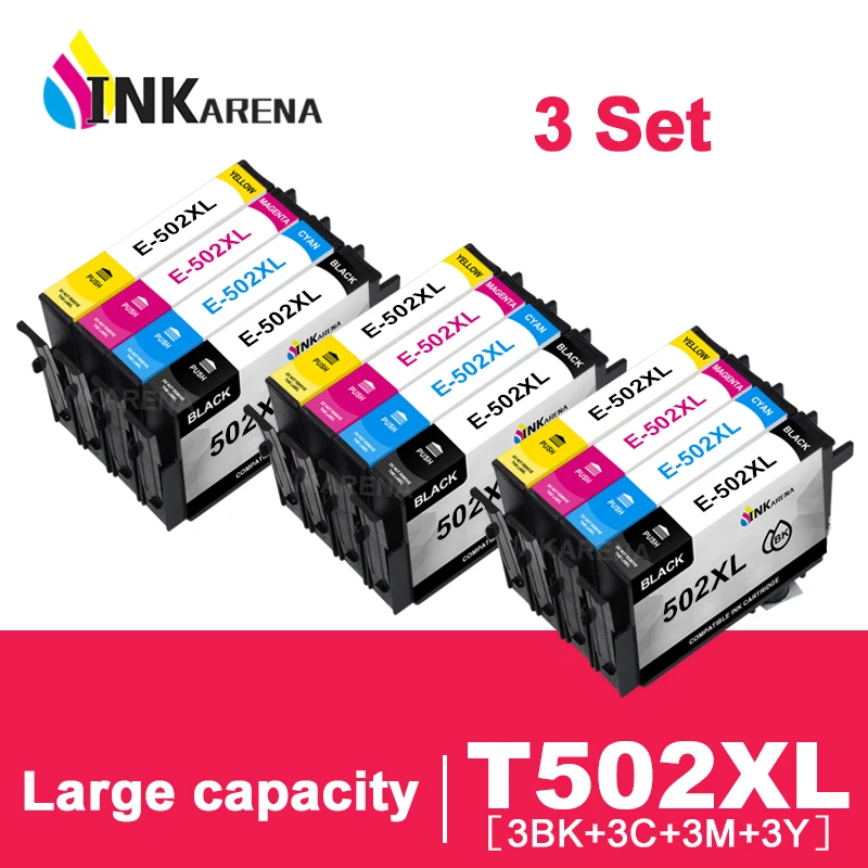 

INKARENA Compatible Ink Cartridge E-502XL T502 T502XL for Epson Expression Home XP-5100 XP-5105 WorkForce WF-2860DWF WF-2865DWF