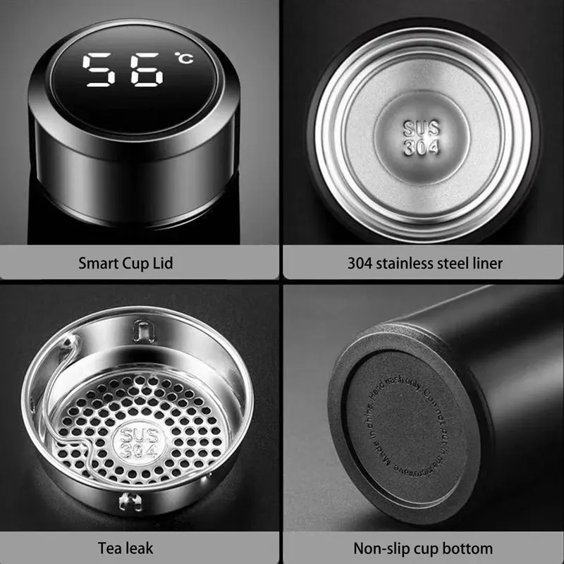 500ml Smart Tesla Thermos Bottle w/ Temperature Display