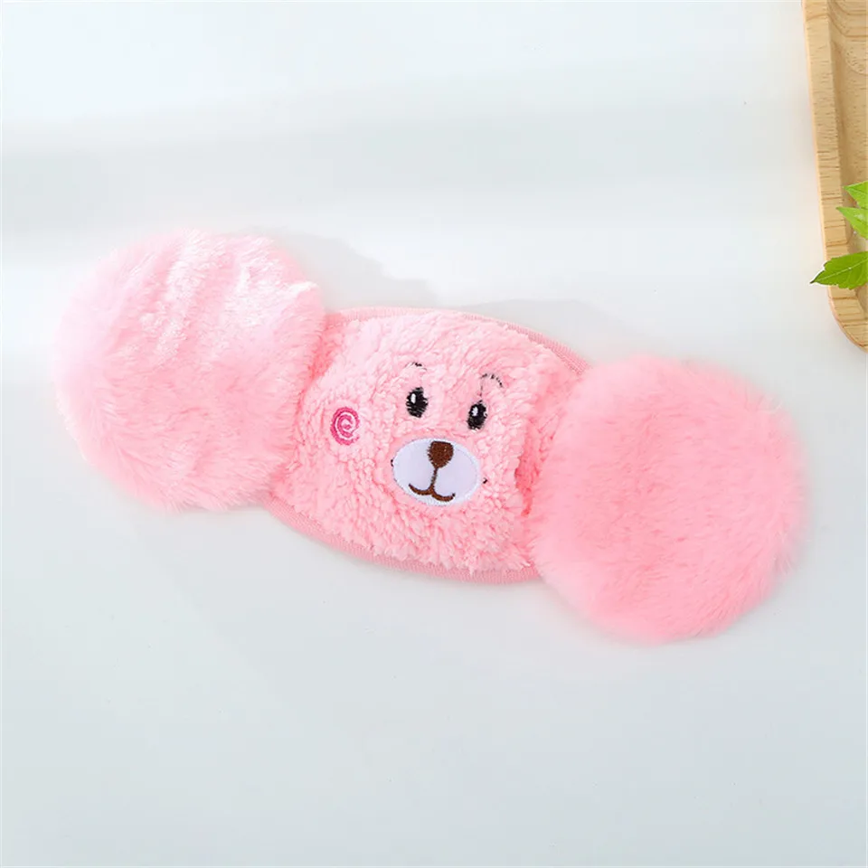 Winter Plush New Children Cartoon Ear Protectors Cotton Bear Student Windproof Warm Earmuffs Warm Mouth Unisex Ear Cover Girls