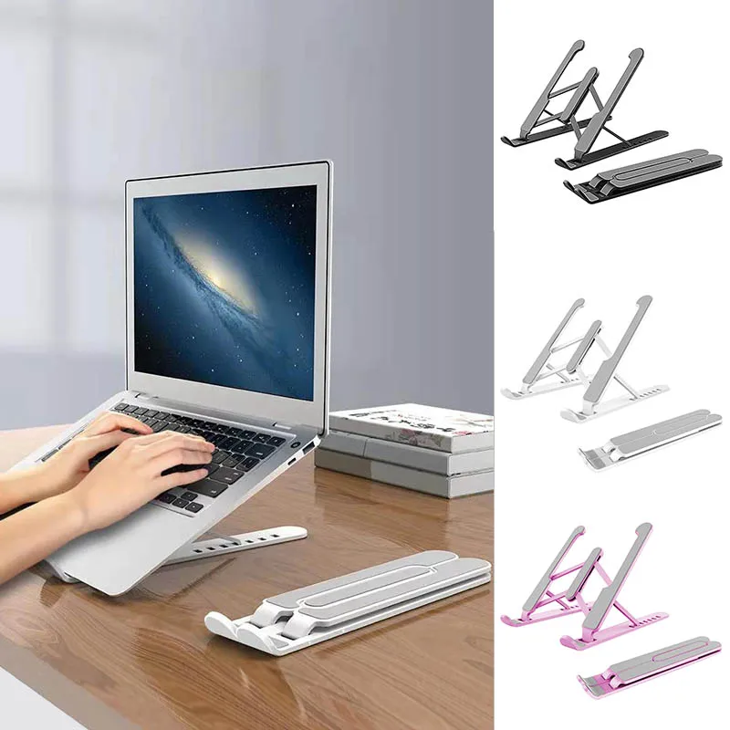 Portable Laptop Stand Foldable Base Notebook Holder For Macbook Pro Lapdesk PC Computer Laptop Holder Cooling Pad Riser Support