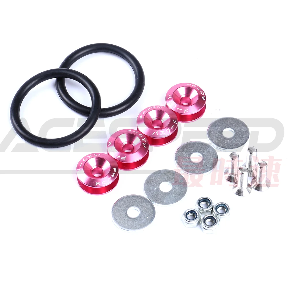 Universal JDM PASSWORD Aluminum Bumper Quick Release Fasteners Fender Washers For Honda Civic Integra