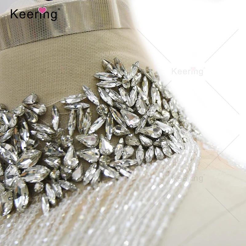 Keering Rhinestone Applique for Party Neckline, Waterfall Dangling, Shoulder,Fashion, WDP-397