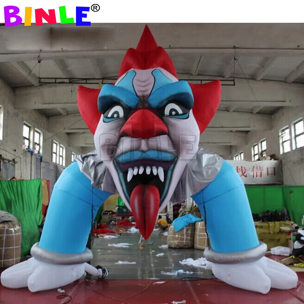 Hot sale 5x5m giant airblown clown face inflatable halloween archway for yard decorations