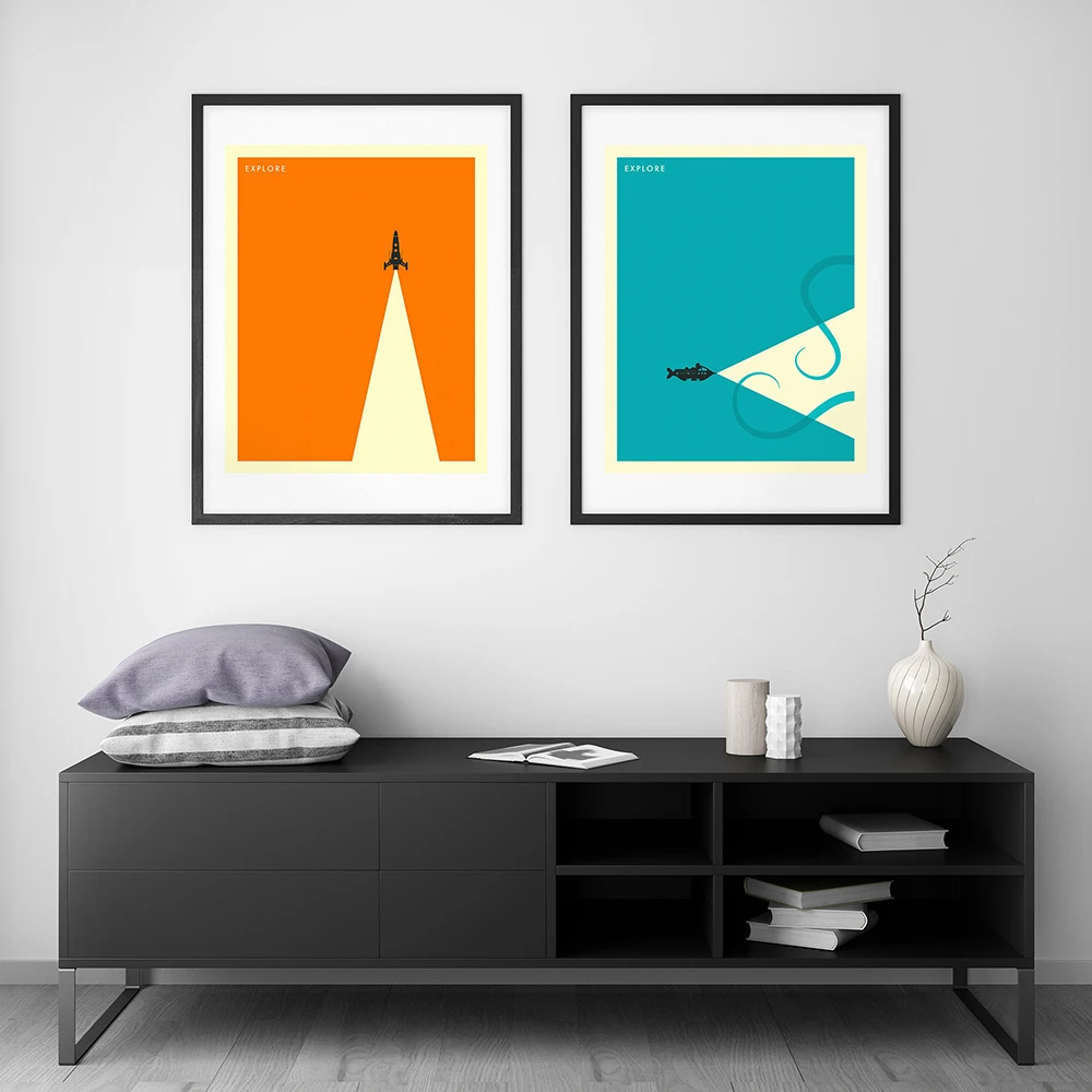 Minimal Sci-Fi Travel Posters Space Science Wall Art Canvas Painting Retro Print Gift Idea Home Decoration Room Wall Pictures