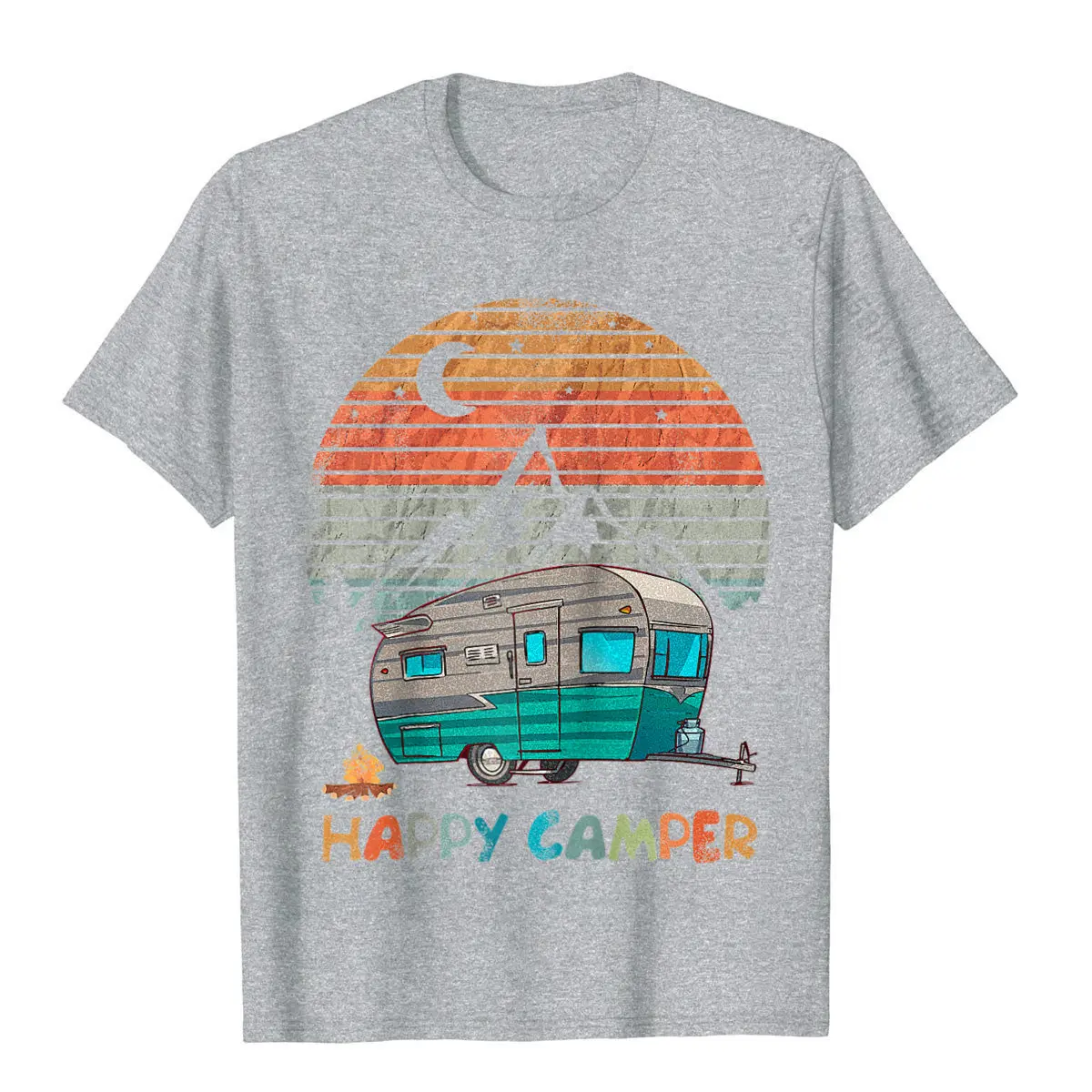 Vintage Camp TShirt Happy Camping Lover Camp Vacation Tee Raglan Baseball Tee Popular T Shirt Cotton Man Tees