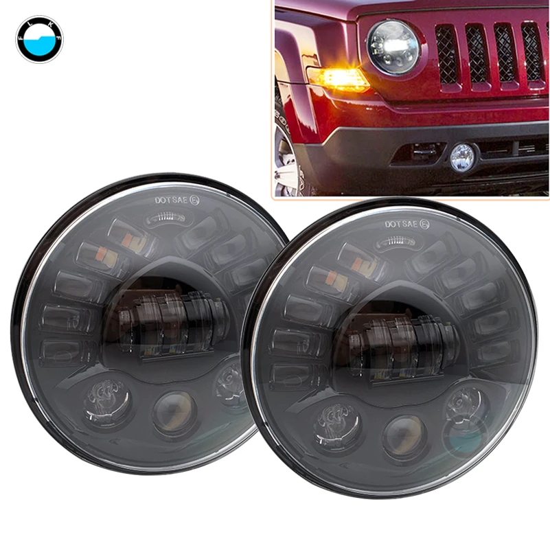 

7Inch LED Headlights With DRL Turn Signal Lights for Jeep Wrangler JK CJ TJ LJ Hummer H1 H2 Dodge Toyota FJ Cruiser 07-14.