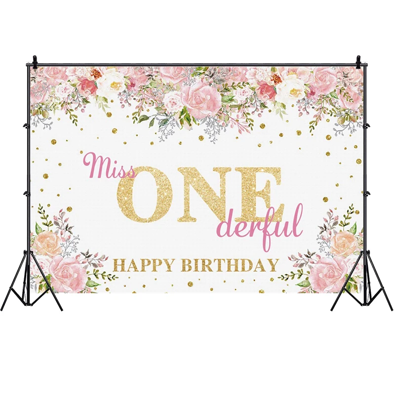 Hồng 1st Lưng Bé Gái Công Chúa Hoa Hậu Một Derful Sơ Sinh Bữa Tiệc Sinh Nhật Vui Vẻ Cho Bé Nền Chụp Ảnh Bé Trai Biểu Ngữ