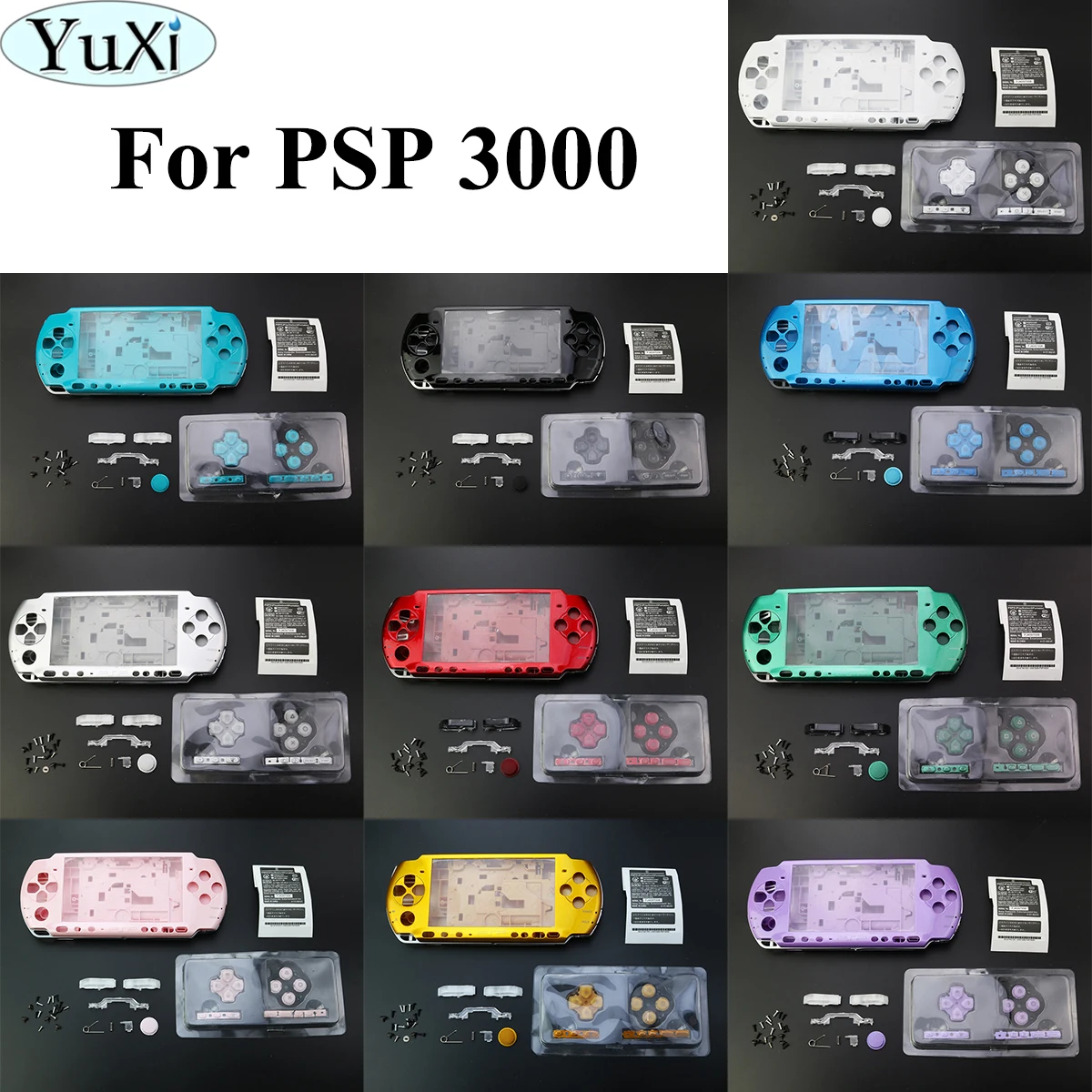 

YuXi 10 Color For PSP3000 PSP 3000 Game Console Shell Replacement Full Housing Cover Case with Buttons Kit