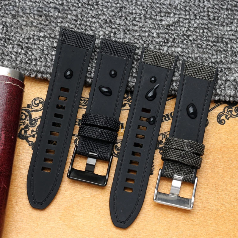 Nylon Watchband  for Diesel dz4500 4506 4318 4512 7395 silicone base watch strap 24mm 26mm 28mm men's wristband bracelet canvas