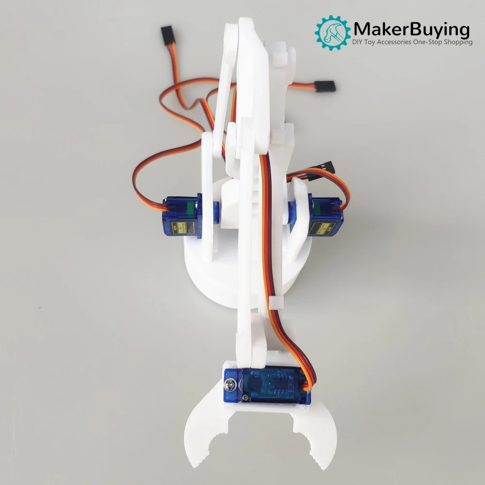 3D printing white four-degree-of-freedom manipulator arm DIY robot assembly 3D printing product SG90