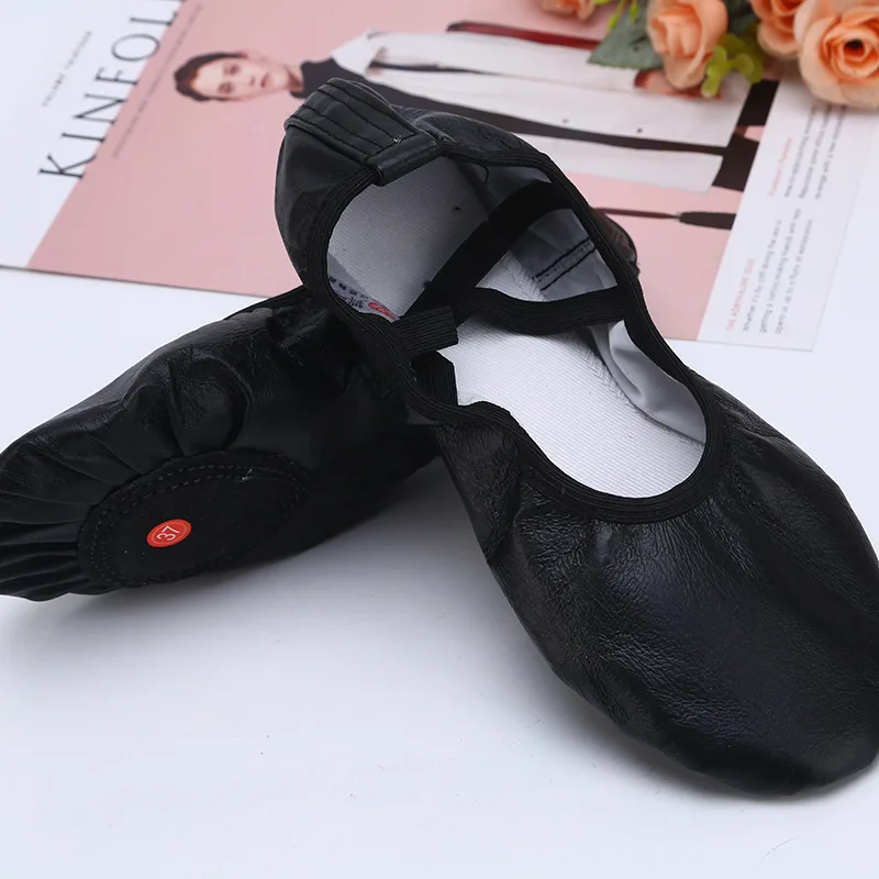 Black White Flesh Red Girls Leather Ballet Dance Shoe for Women Girl Comfortable Pigskin Adult Children Yoga Gym Dancing Shoes