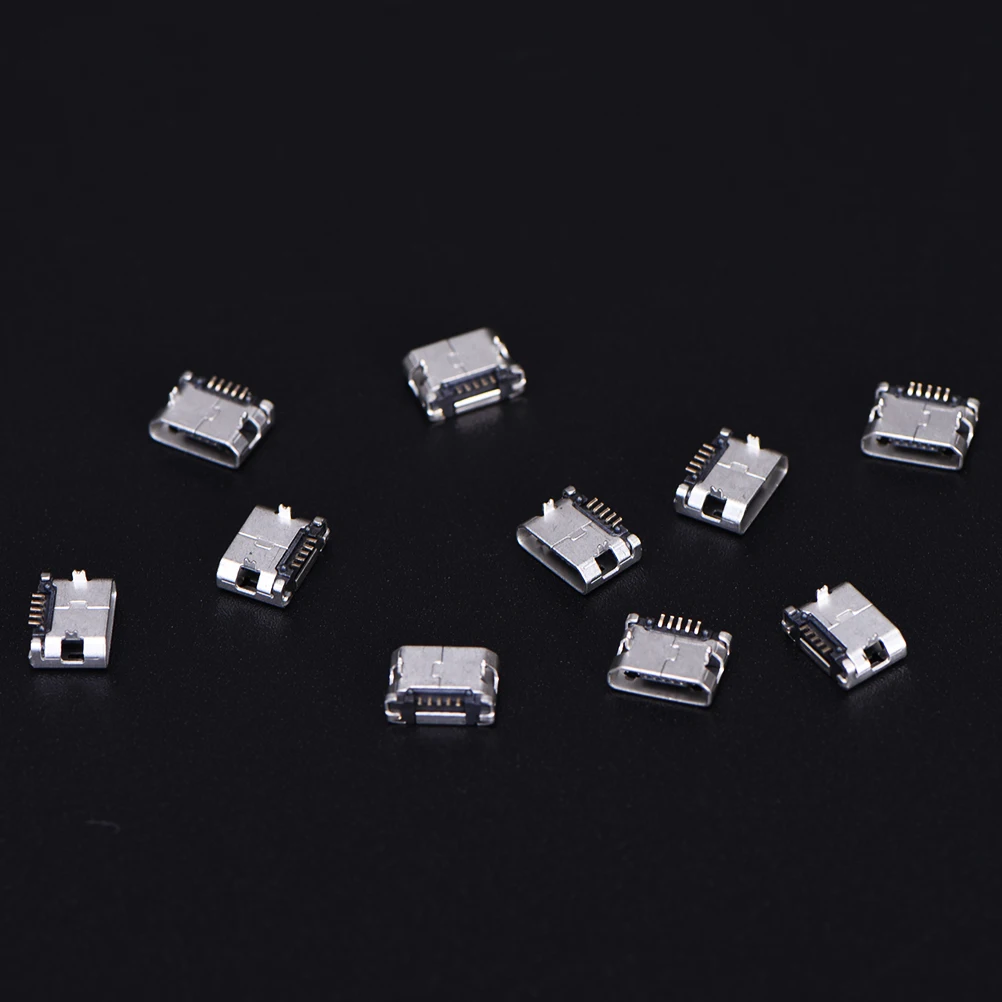 Connecteurs Jack Micro USB 5 broches Type B pour téléphone portable, 10 pièces