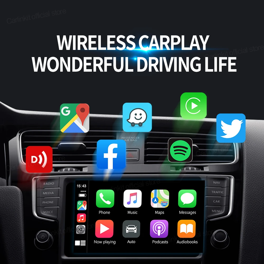 Carlinkit MINI CarPlay Box for Audi Mercedes Volvo Volkswagen etc Support Bluetooth Wireless Auto connection charging Siri IOS15