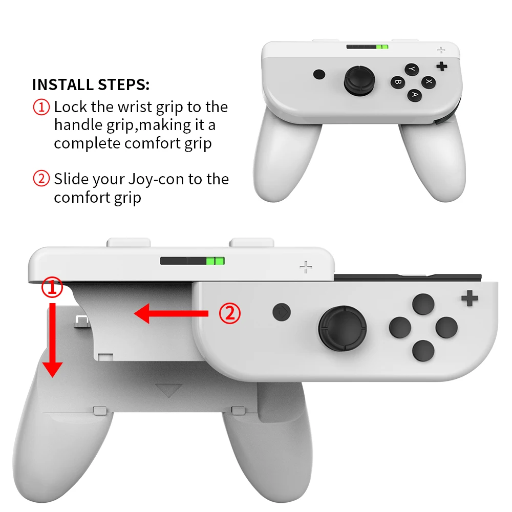 Левые и правые ручки 2 в 1 для Nintendo Switch, съемная ручка, модульная джойстик, удобный захват и ремешок на запястье для NS OLED Joycon