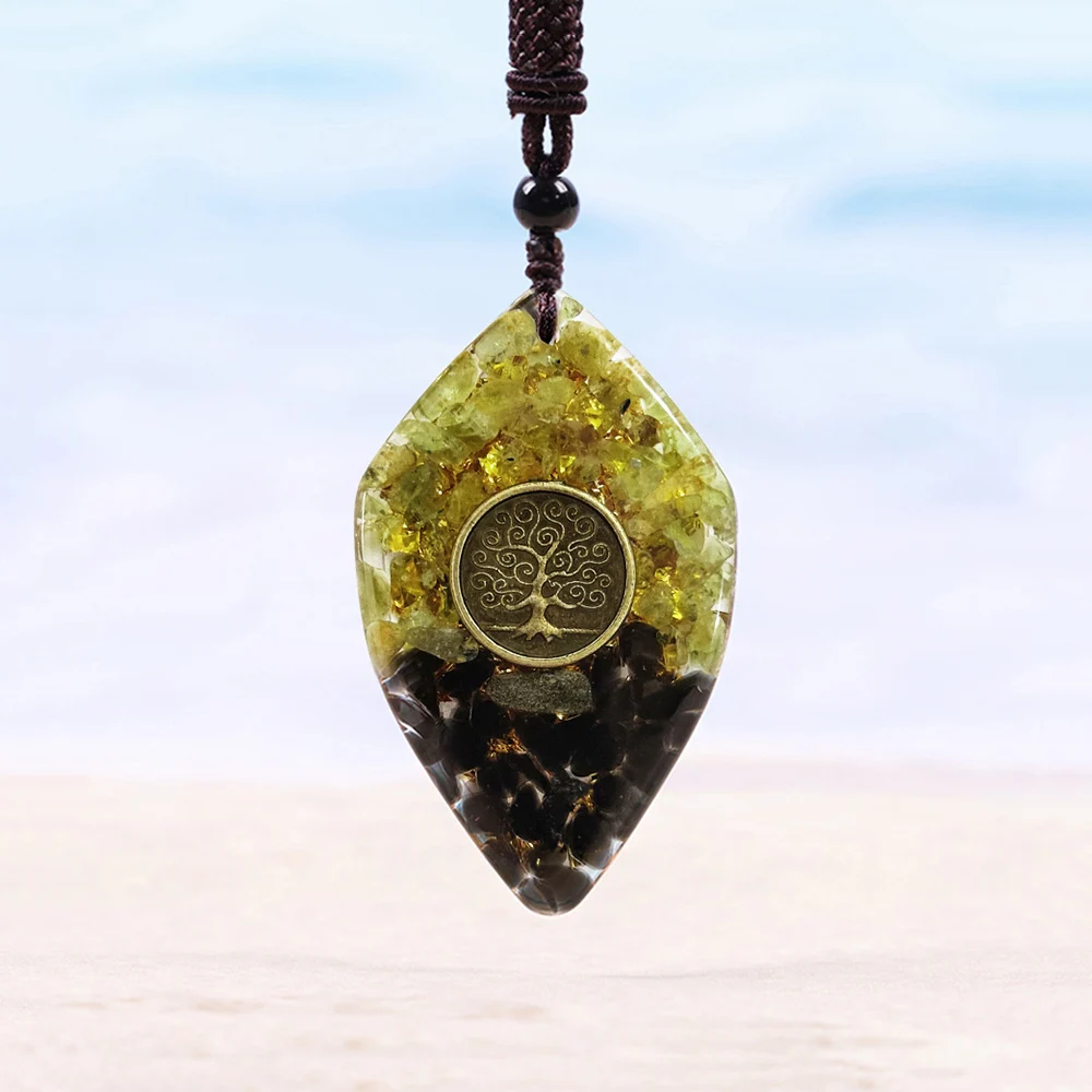 Orgonite Pendant Tree Of Life Orgone Necklace Orgone Generator Balancing Positive Energy Harmony Luck Yoga Meditation Reiki