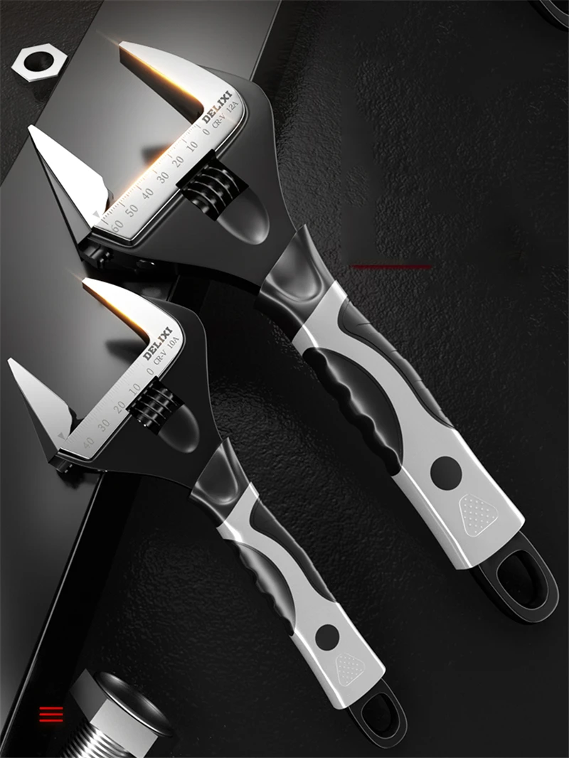 Adjustable Wrench Tool Large Opening Multifunctional Bathroom Board Moving Hand Universal Trap