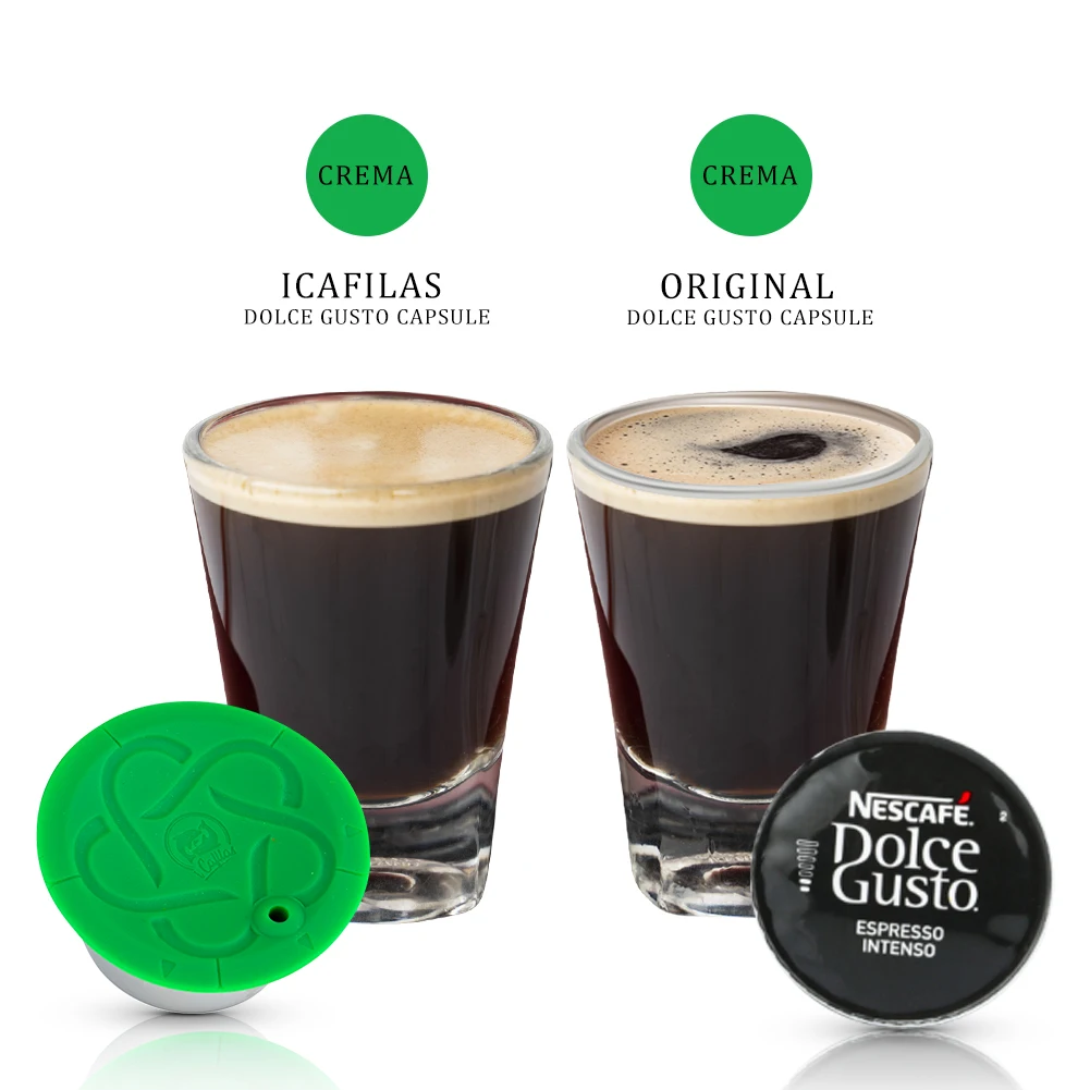 ICafilas  Reusable Coffee Capsule Make For Dolce Gusto Multi-pattern Household Stainless Steel Coffee Filter Rich cream