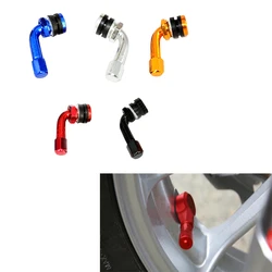 Motorcycle Wheel Tire Valves Stem Cap Air Tire Cap Cover 90 Degree CNC Aluminum Alloy Universal Motorcycle Tubeless Valve Stems