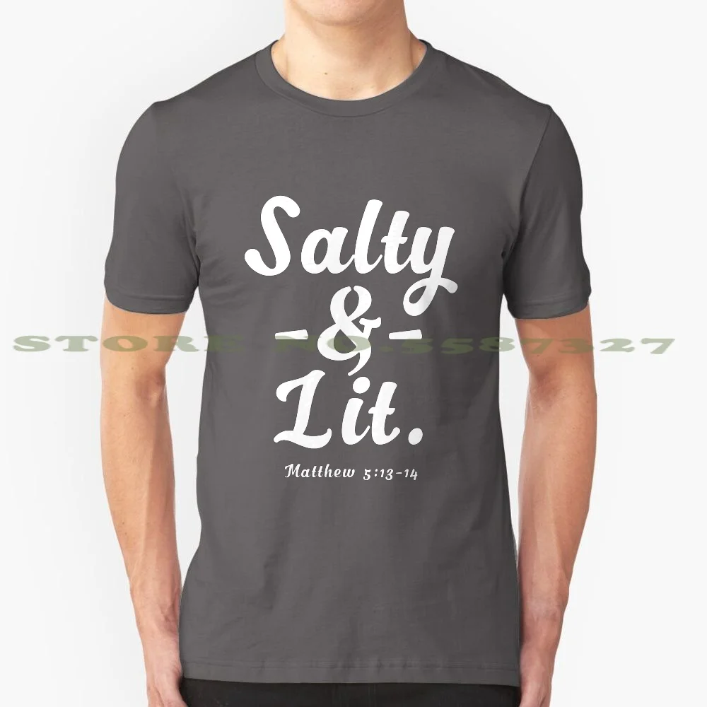 Salty & Lit Christian T - Shirts Hoodies And Gifts 100% Cotton T-Shirt Christian Christ Jesus Spiritual Believer Believe Love