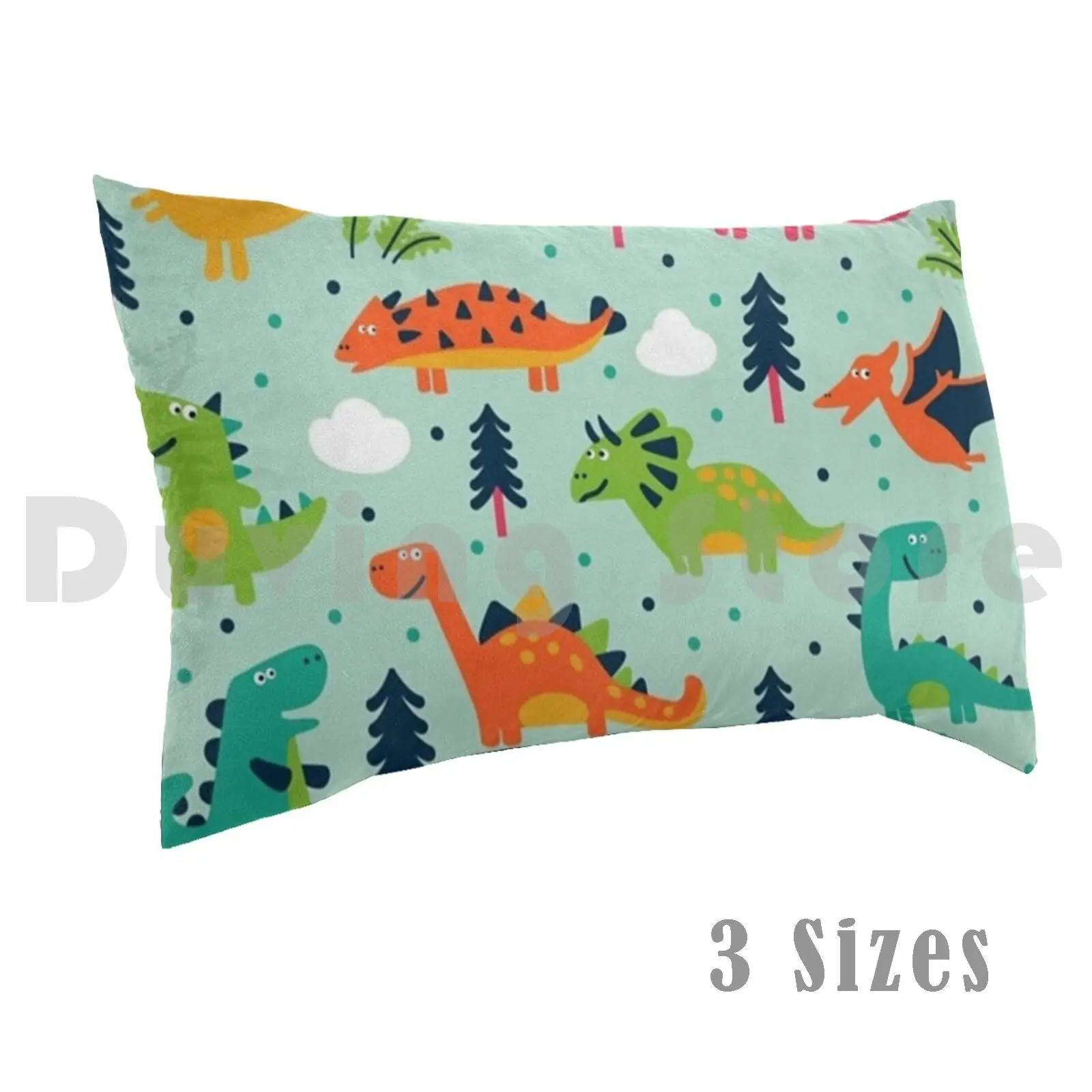 Dino Pattern 2 Pillow Case Printed 35x50 Dino Dinosaur T Rex Trex Pattern Rex Cute Fun Kids History