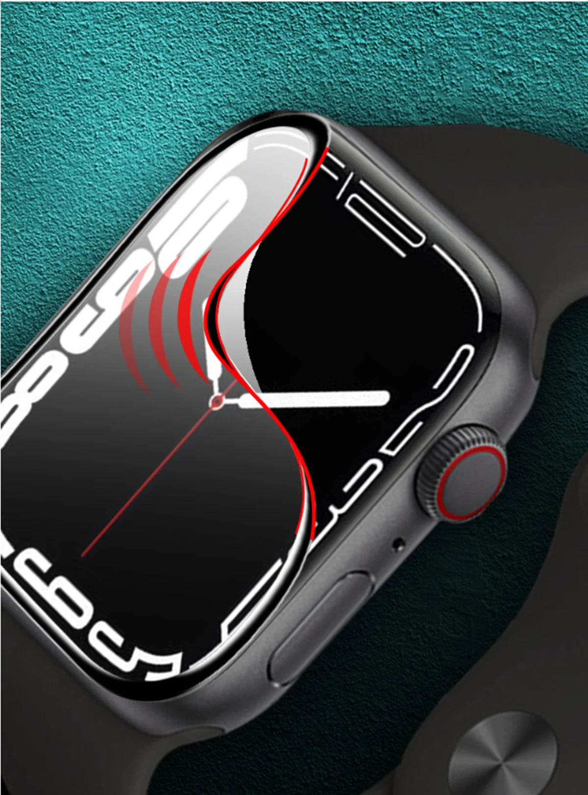 3D Cong Phim Bảo Vệ Màn Hình Dành Cho Apple Watch Series 7 41Mm 45Mm Iwatch Mềm Full Kính Phim dành Cho Apple Phụ Kiện Đồng Hồ