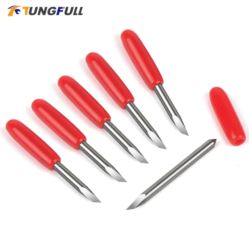 Tungfull 10Pcs 45 Degree Summa D Blade Cutting Plotter Vinyl Cutter Blade Summa Needle Knife Tool Cutter 20MM High uality