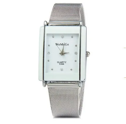 

WOMAGE Casual Ladies Watches Womens Watches Fsashion Rectangle Watches Women Stainless Steel Mesh Band Quartz Wristwatches 2019