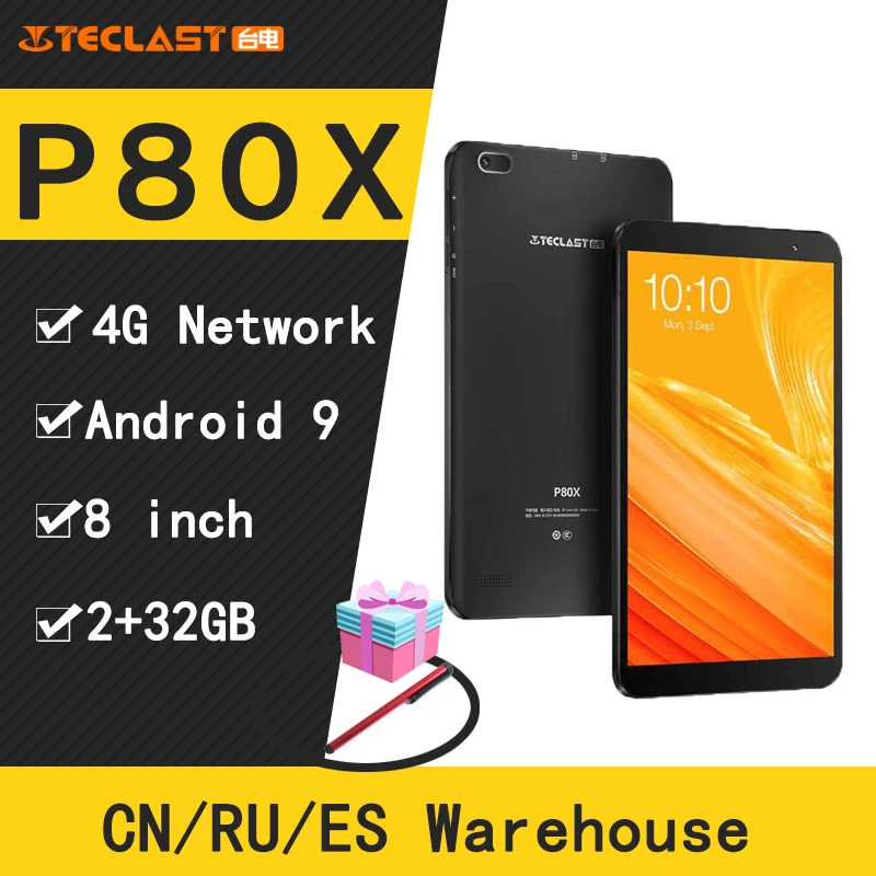 

Teclast P80X 8inch 4G Tablet Android 9.0 SC9863A IMG GX6250 Octa Core 1.6GHz 2GB RAM 32GB ROM Dual Cameras Tablet pc