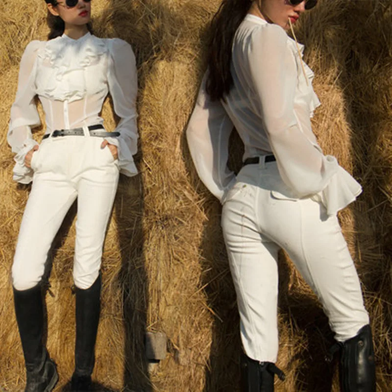 Horse Riding Pants For Women Equestrian Chaps Horseback Breeches Autumn Winter Vest Jacket Horse Rider Clothes Female Equipment