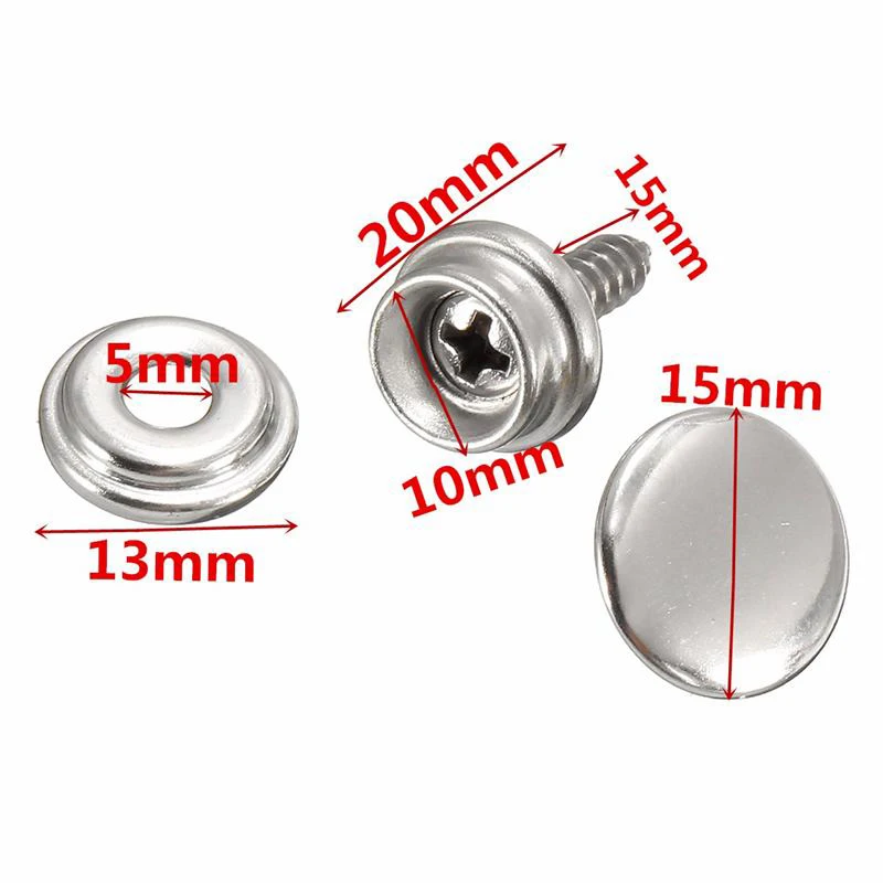 1 Set Snap Fastener Stainless Canvas Capos Screw Kit Tent Marine Boat Canvas Cover Tools Sockets Buttons Car Canopy Accessories