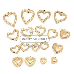 5pcs Stainless Steel Heart Charms