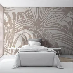 Milofi custom 3D printing wallpaper mural Nordic hand-painted tropical plants luxury plant background wall
