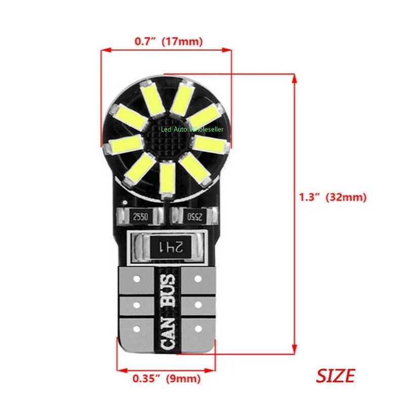 500X T10 Led Canbus 18 Smd 3014 No OBC Error 194 168 W5W T10 18Smd LED Interior Instrument Light Bulb Lamp White 6000k