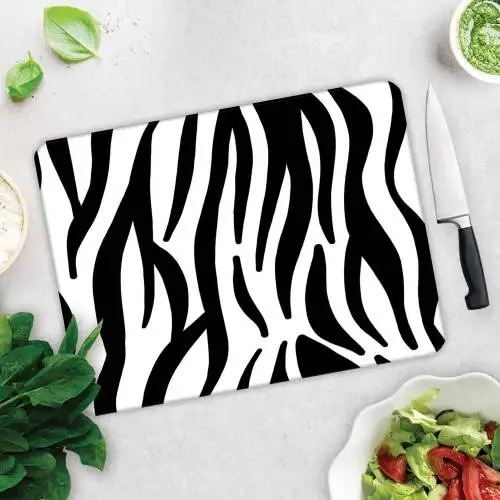 Kitchen Chopping Cutting Board Glass Cutting Board Tempered Glass Anti-Scratch Chopping Board Zebra Patterned Glass Cutting Board 30x40 cm