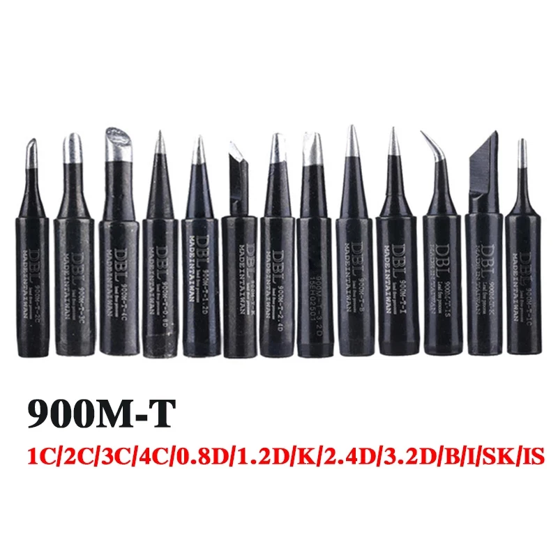 13pcs/lot Lead-free Soldering Iron Tips Solder Tips 900M-T-K 900M-T-I 900M-T-1C/2C/3C/4C For 936 Soldering Station