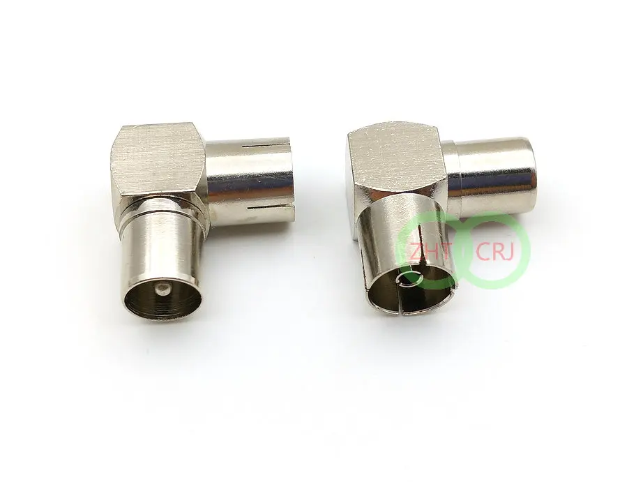100 pcs copper Right Angle TV Adapter. Male / Female. TV Adapter M/F New image 2