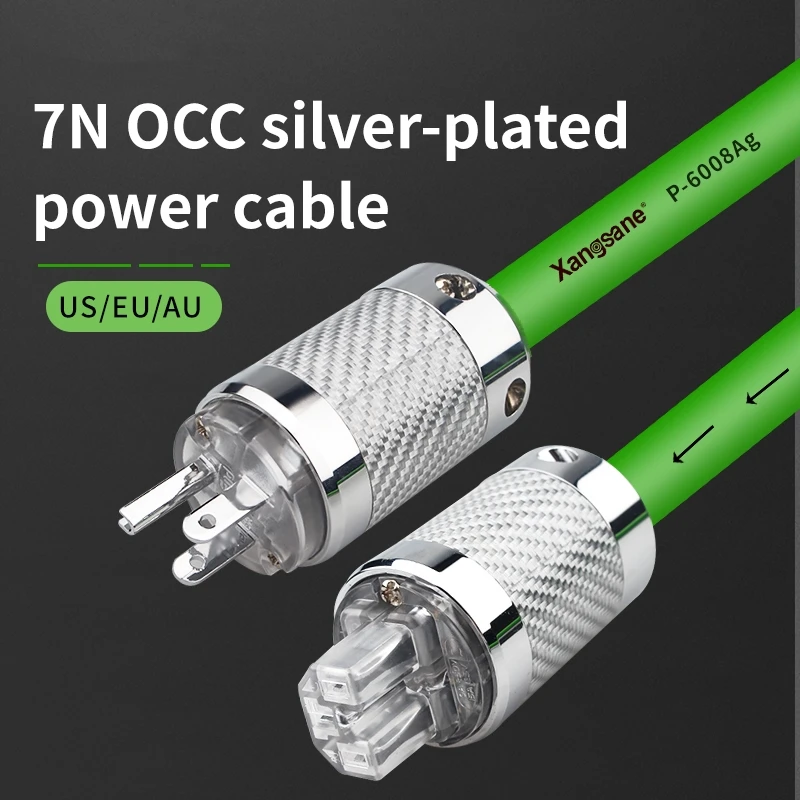 

hifi 7N OCC Silver Plated Power Cable Amplifier HiFi Audio Line AU & US & EU Version