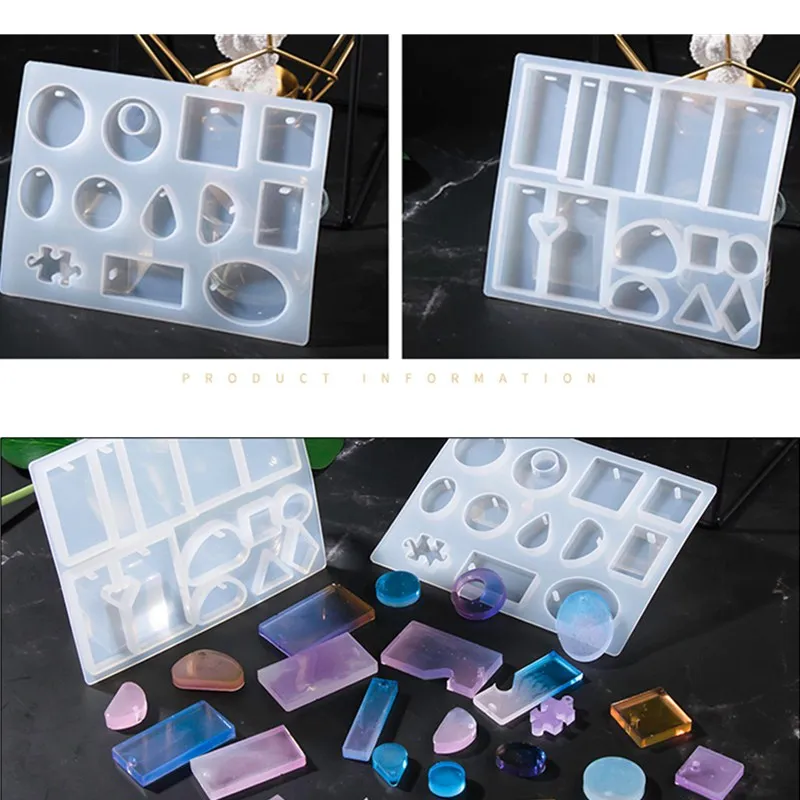 

Mirror pendant silicone mold DIY necklace pendant key ring mold, epoxy resin jewelry accessories mold