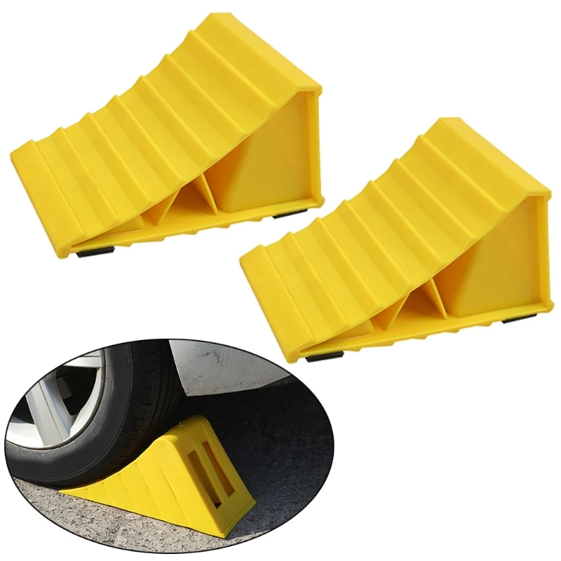 

RV Wheel Stopper Safety Wheel Chocks Blocks Anti-skid Anti-UV Wheel Chocks Car Tyre Slip Stopper Alignment Triangle Support Pad