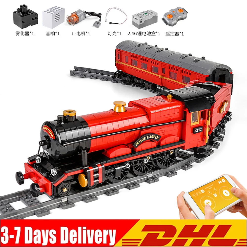 MOULD KING High-Tech The Motorized Magic Remote Control Train Model Building Block Movie Bricks Kids Puzzle Toys Christmas Gifts