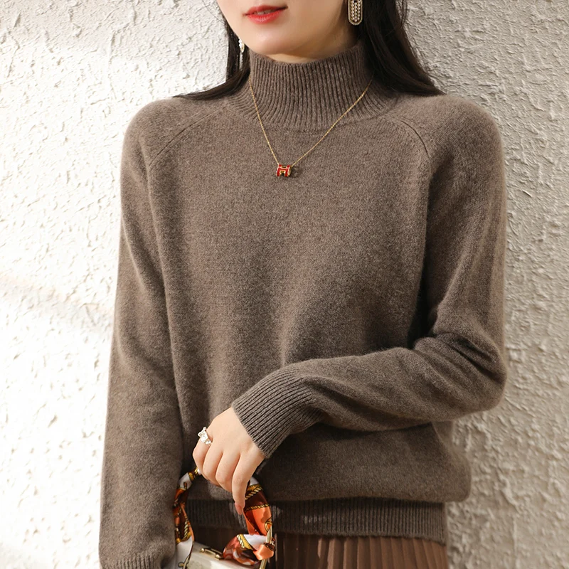 Women Sweaters Oneck 100% Pure Australian Wool Knitted Jumpers 6Colors Winter Thick Warm Female Pullovers Free Shipping