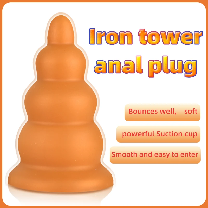 

Soft Super Huge Anal Plug Big Butt Plug Tower Design Anus Expansion Prostate Massage Erotic Anal Beads Sex Toys For Woman Men 18