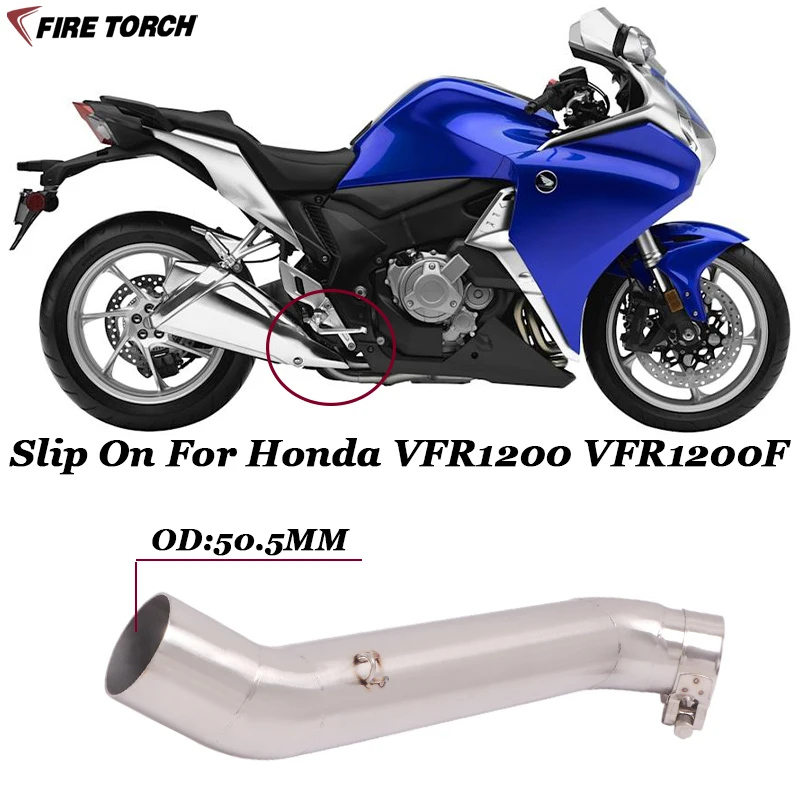 

Slip On For Honda VFR1200 VFR1200F Motorcycle Escape Exhaust Modified 51mm interface Stainless Steel Middle Link Pipe Muffler